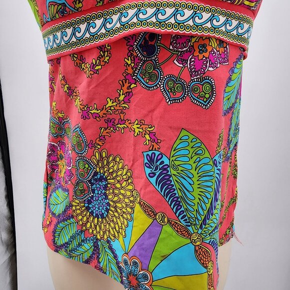 Trina Turk Womens Size 6 Halter Tankini Swim Top Multicolor Nylon/Spandex - Picture 6 of 8
